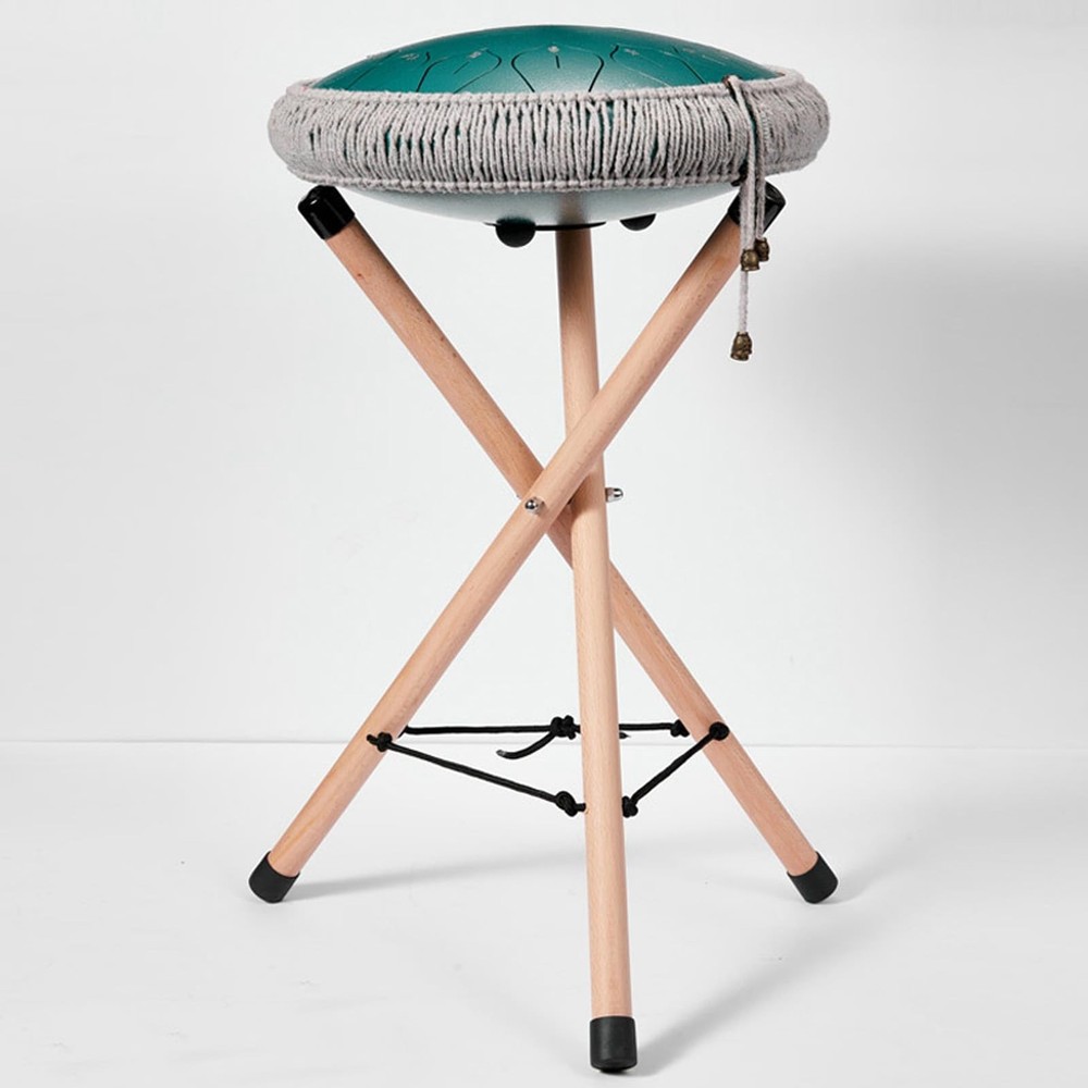 Handpan Drum Stand, Solid Beech Wood Tongue Drum Bracket, Adjustable Tripod S...