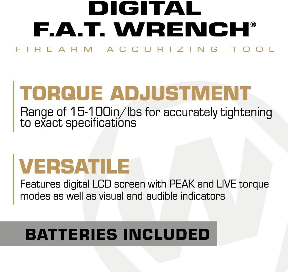 Digital FAT (Firearms Accurizing Torque) Wrench with Interchangeable Bits and LC