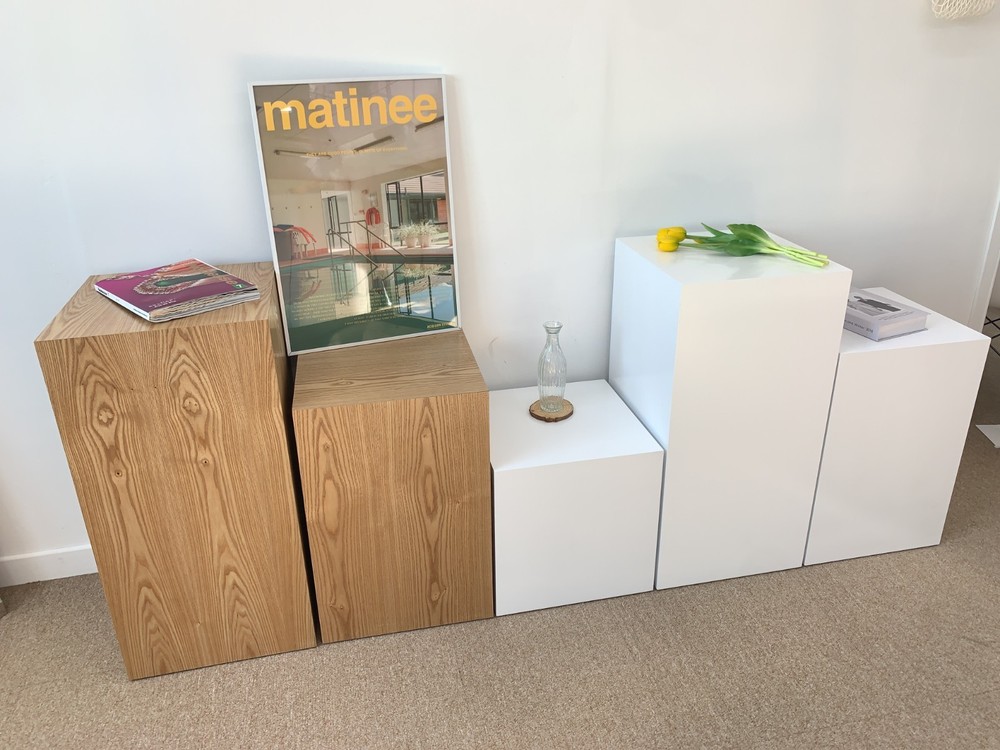 Minimalist Cube Pedestal Stand White Display Box Side Table Home Decor