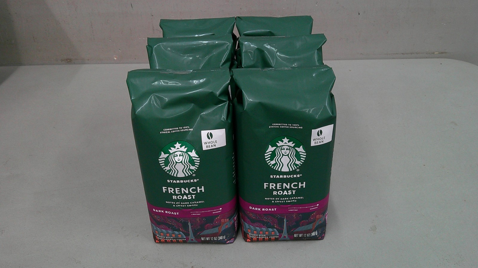 Starbucks French Roast Whole Bean Coffee - 12oz Bag - Pack of 6 Bags