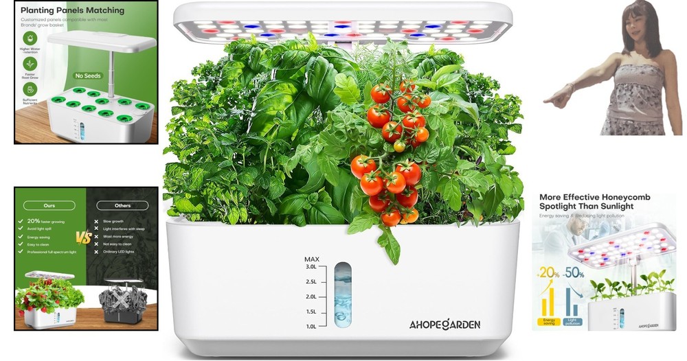 Family-Friendly Hydroponic Growing System - 10 Pods with Adjustable Light Module