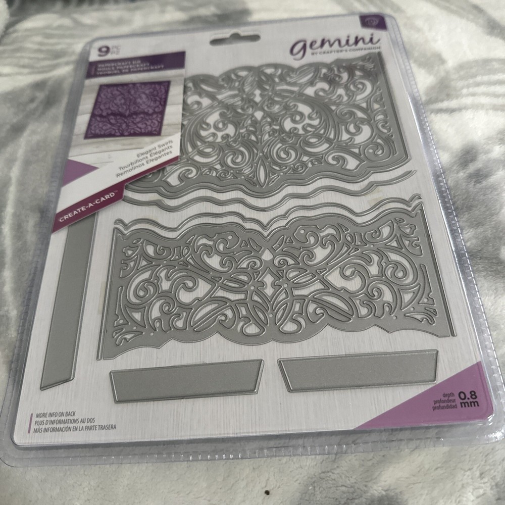Gemini Create-A-Card Die Invitation Split Dies Elegent Swirls New