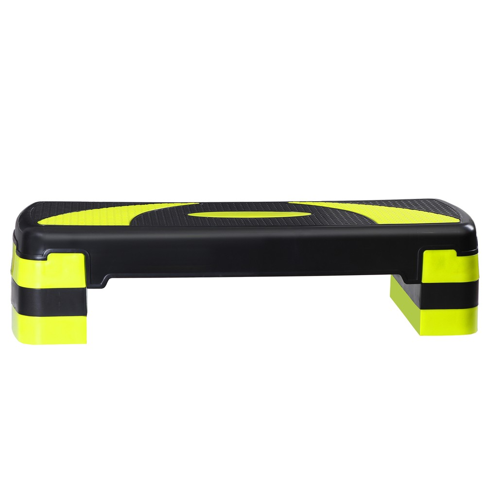 31" Adjustable Exercise Step Platform, 3-Level Height Non-Slip Surface Yellow
