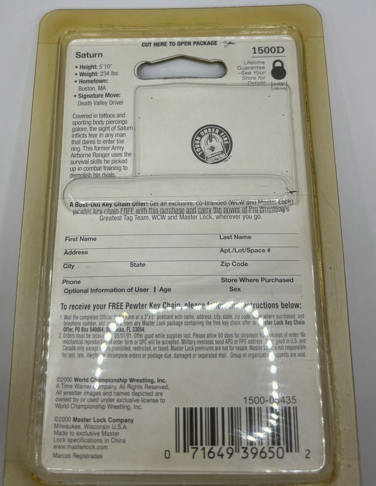 Master Lock Combination Padlock 2000 Vintage NOS 1500D