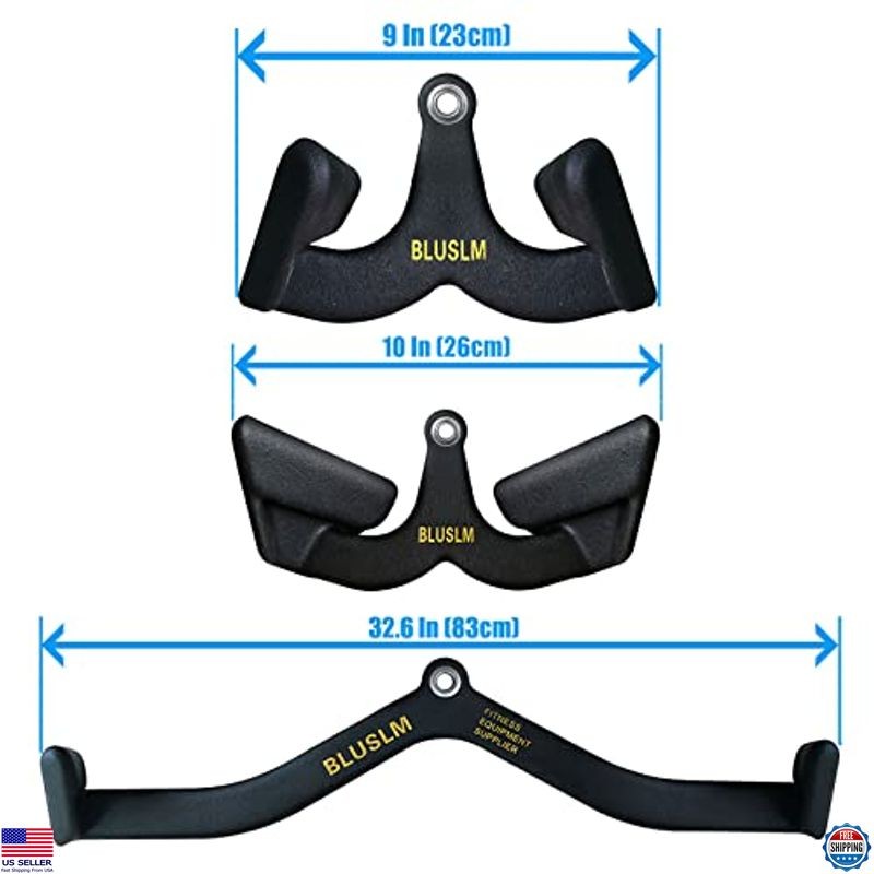 LAT Pull Down Bar for Cable Machine, T Bar V Bar Attachment for Strength