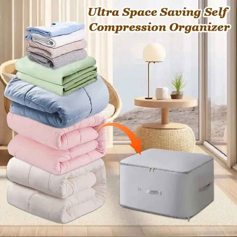 2PCS Ultra Space Saving Self Compression Organizer,Dustproof And Moisture-Pro...
