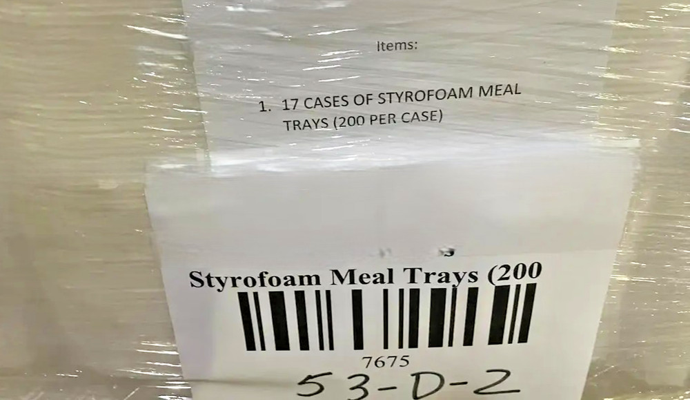Triple Compartment Styrofoam Food Container w/ Perforated Hinge 8.5" (200ct)