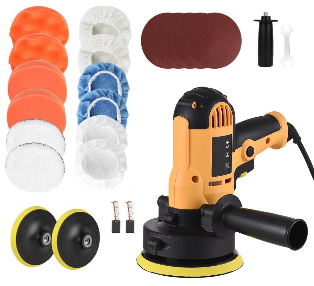 800W Multi-Function Car Polisher Buffer Sander Machine Waxing with Sponge Pads