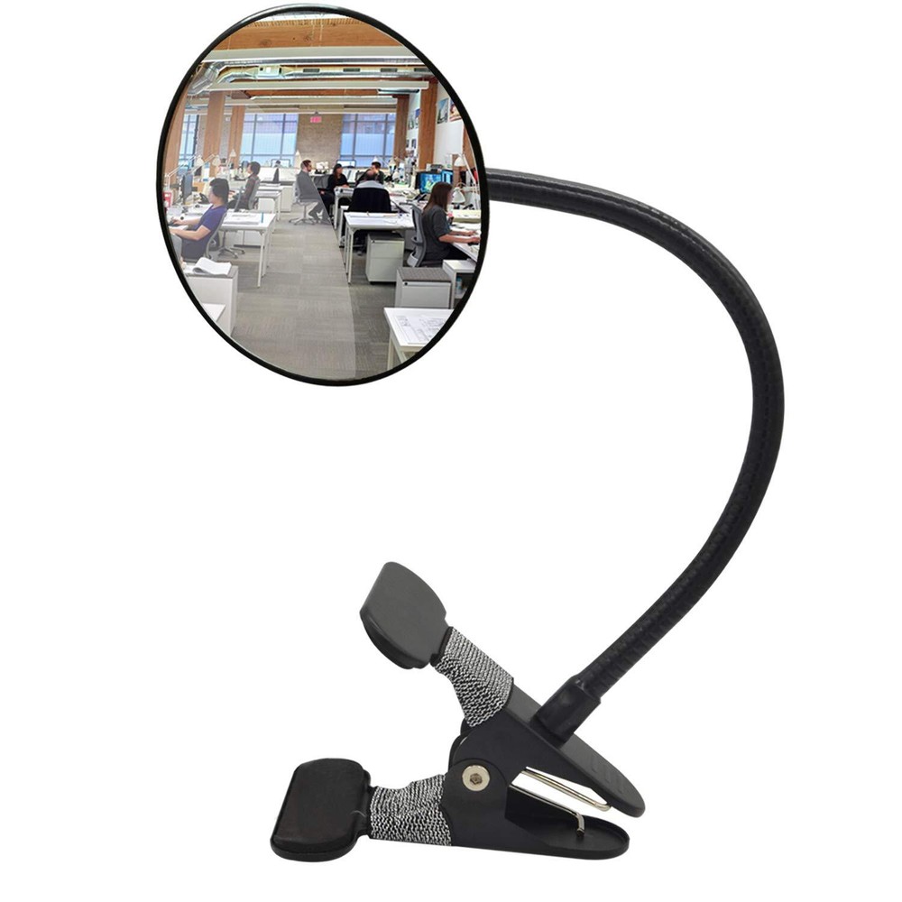 Clip On Security Rear View Mirror for Cubicle Monitors Computer or Anywhere