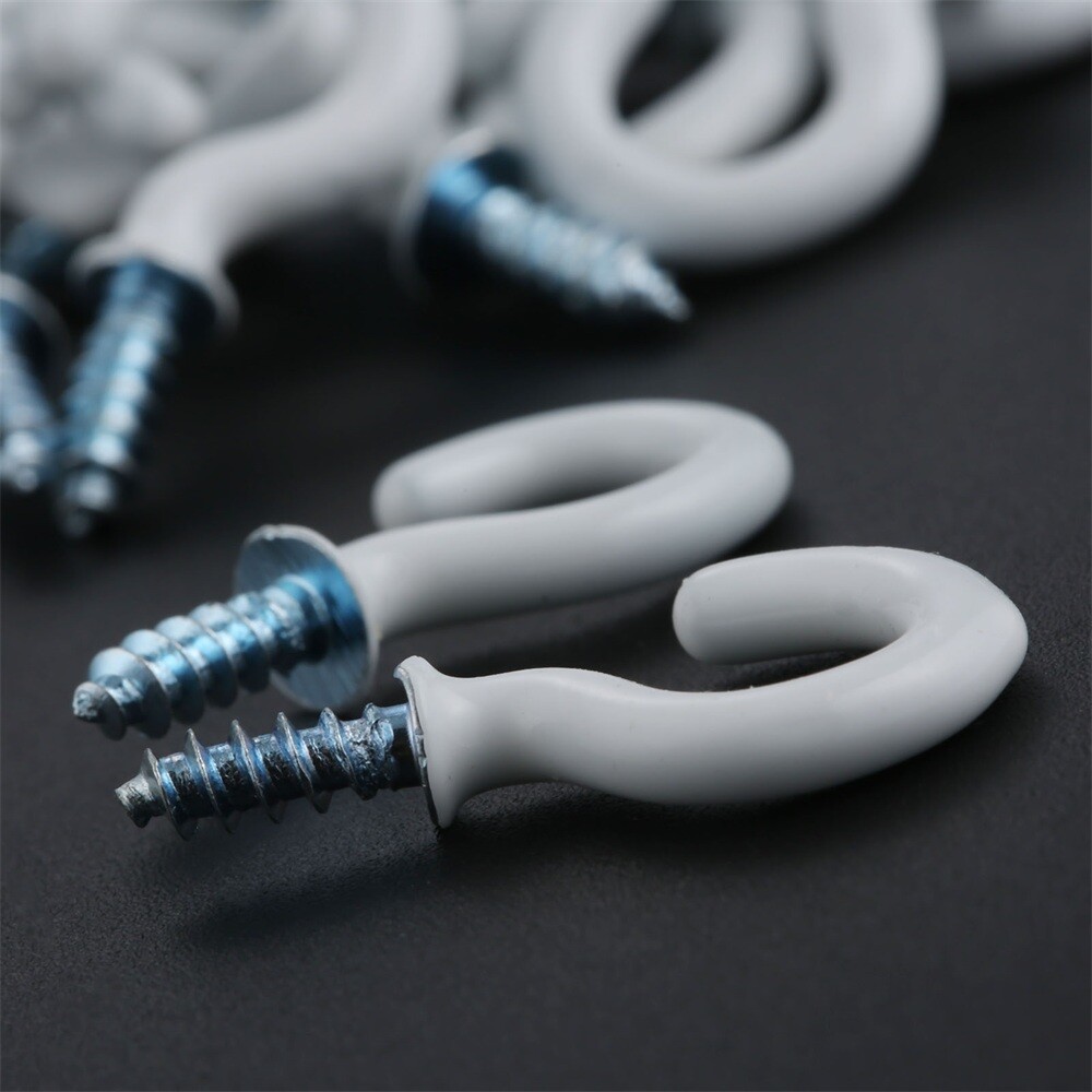 100Pcs/lot 0.94" Strong Sharp Vinyl Coated Ceiling Hooks Space-saving Hardware