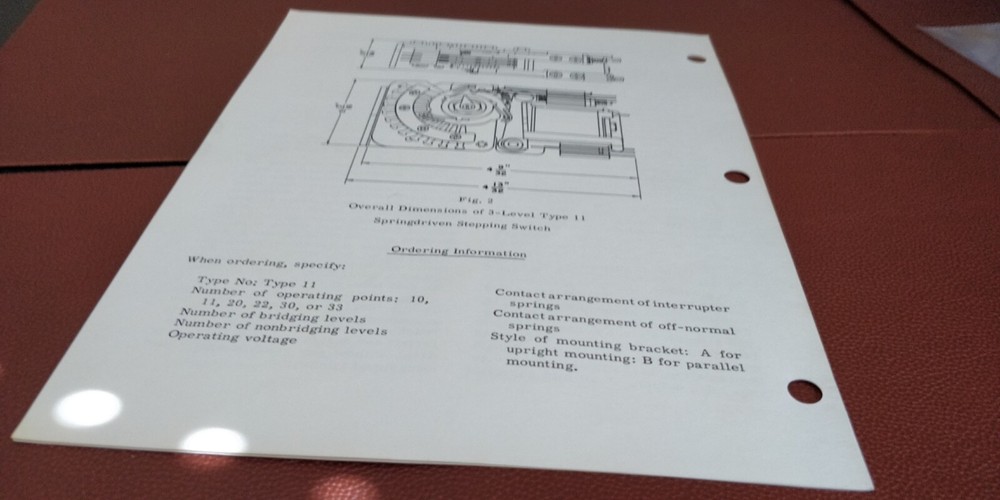 1960s C.P Clare & Co. ~ Bulletin No. 121 ~ Type 11 springdriven Stepping Switch