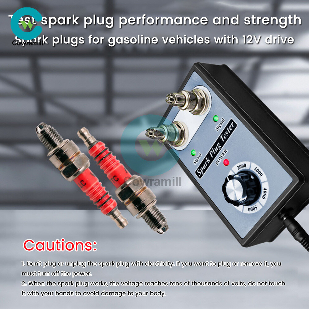 Dual Plug Car Spark Plug Tester 12V Gasoline Ignition Plug Diagnostic Analyzer