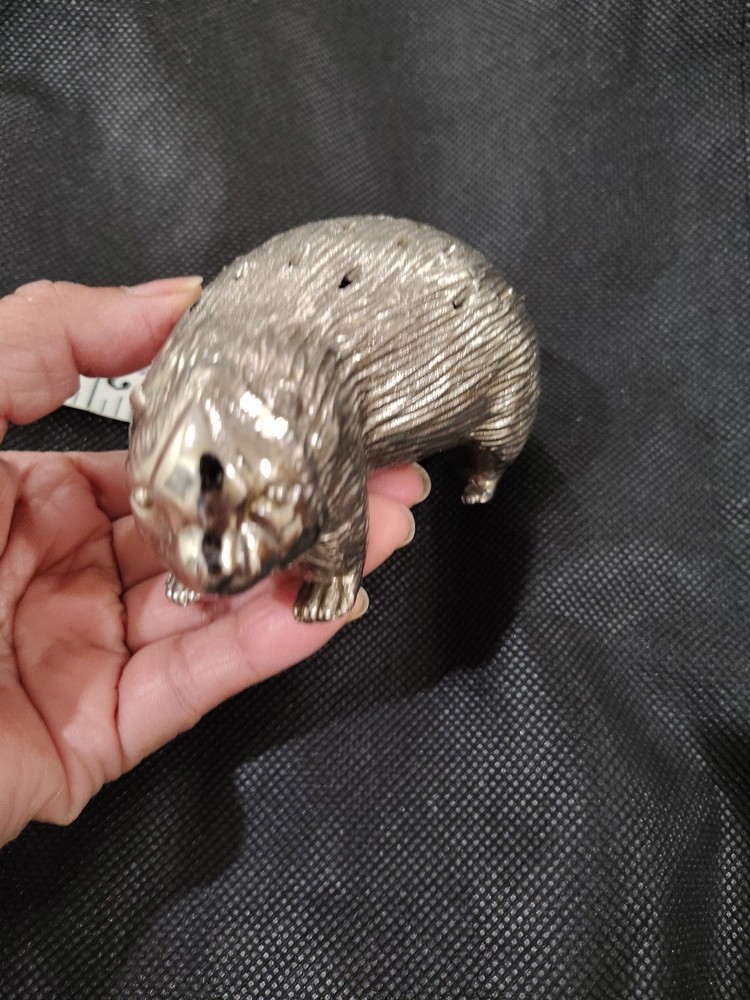 Silverplate Vintage Porcupine Charcuterie Toothpick Holder Housewarming Japan