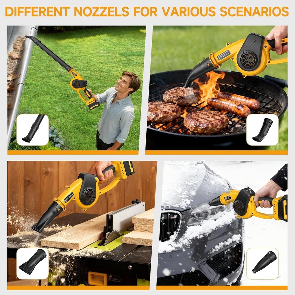 Efficient Battery-Powered Leaf Blower with Two Batteries & Fast Charger Included