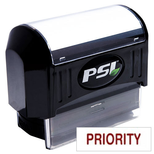 PRIORITY Pre-Inked PSI Rubber Stamp (RED)
