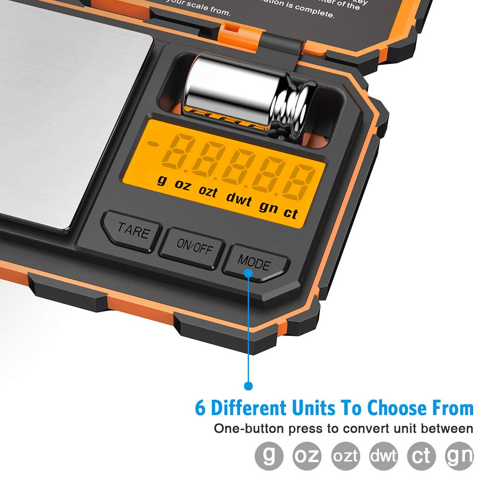 Digital Pocket Scale, Gram Scale 200G/0.01G, 6 Units Conversion Smart Scale with