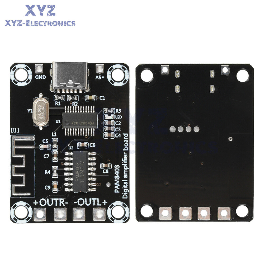Type-C Mini PAM8403 Bluetooth Digital Power Amplifier Board 5W+5W For Class D
