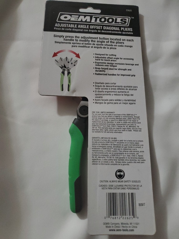 OEM TOOLS 22625 Adjustable Angle Offset Diagonal Pliers All-In-One 7-1/2"