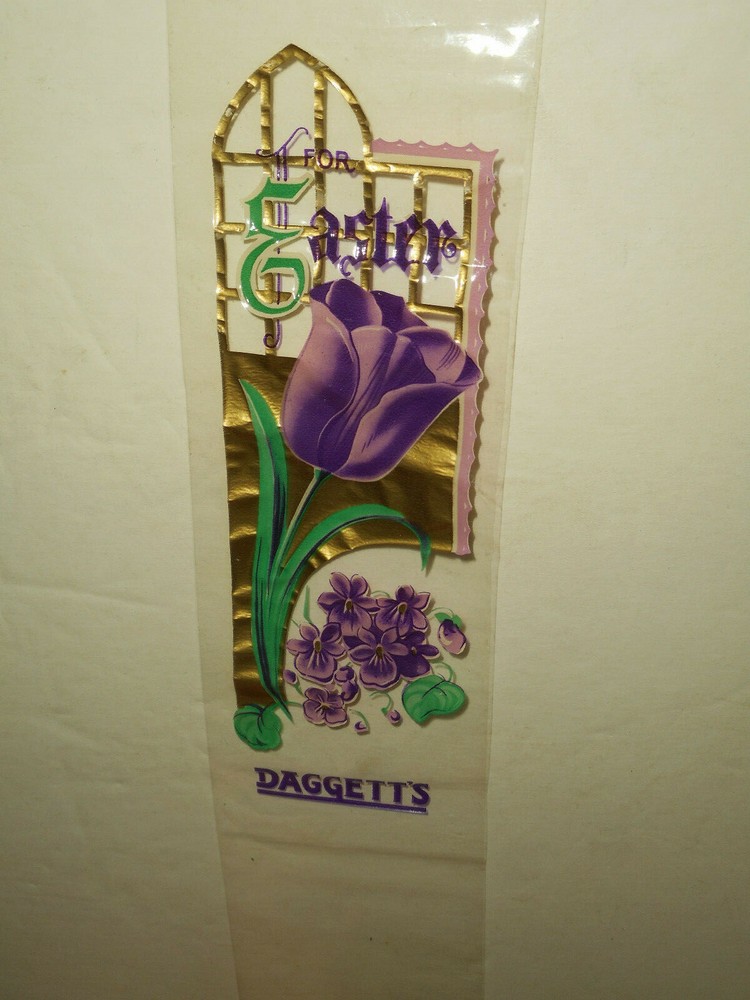 Vintage Daggett's Boston MA EASTER Chocolates Cellophane Candy Wrapper 1950's