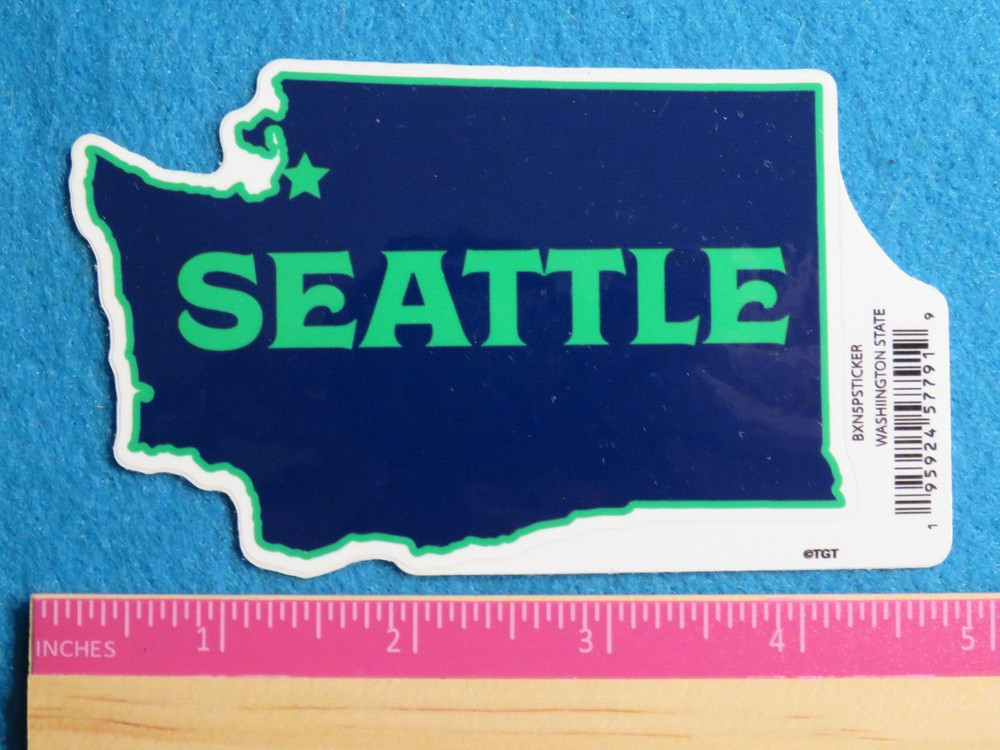 Travel STICKER: SEATTLE, WASHINGTON State Map Design ~ Pacific Northwest