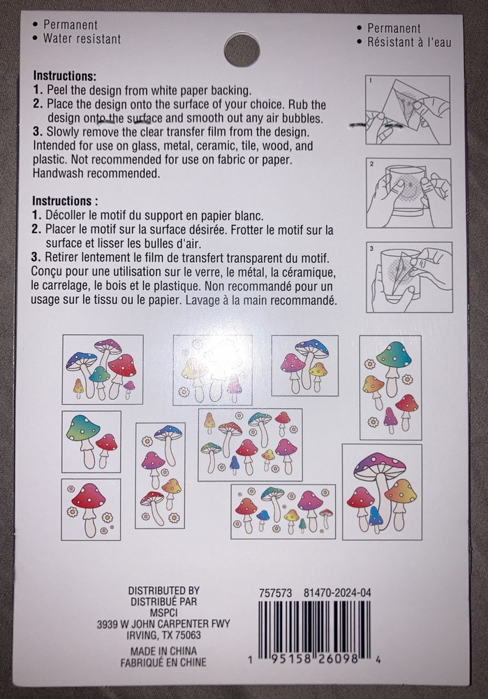 Recollections Mushrooms Cold Transfer Stickers