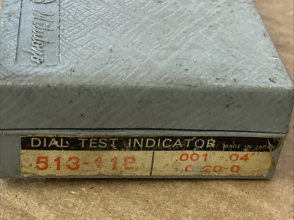 Mitutoyo Dial Test Indicator No. 513-118, .001" - .040"