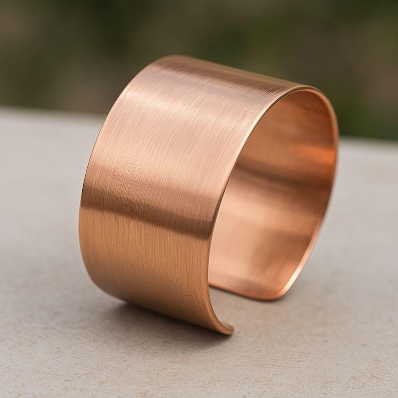 Solid Copper Wide Band Beautiful Handmade Women Adjustable Cuff Bangle, M1590