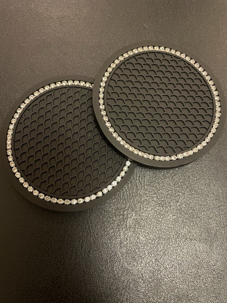 Cup Holder Inserts with Diamanté Interior Accessories x2