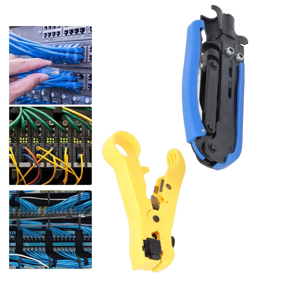 Coaxial Cable Crimping Pliers Combination Tool Adjustable Coax Stripper New