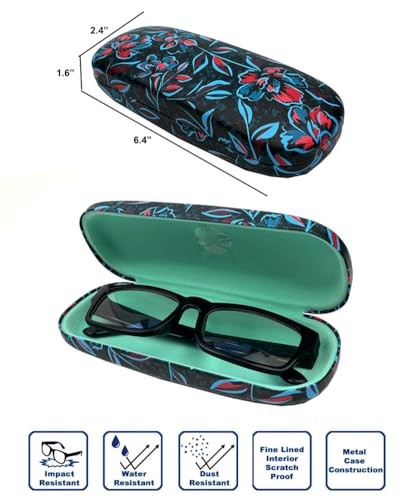 [4 PACK /], Printed Pattern Durable Hard Clamshell Eyeglass 3 PACK Rose Flower