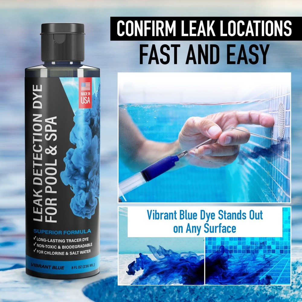 Pool Leak Detection Dye Kit - with 2 Precision Applicators - Made in USA - Su...