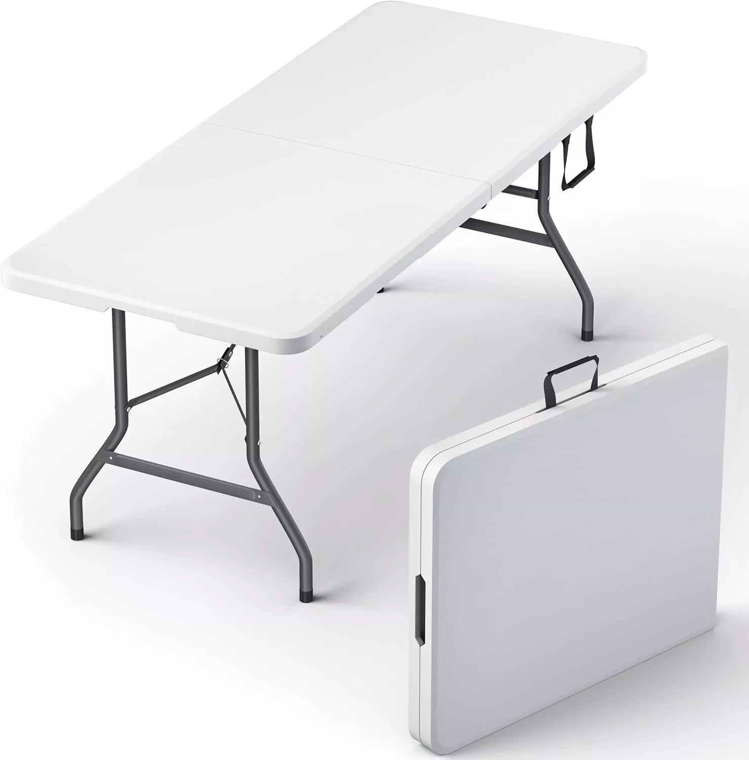 3/3.5/4/6/8 Ft Plastic Folding Table Perfect for Indoor/Outdoor Dining & Parties