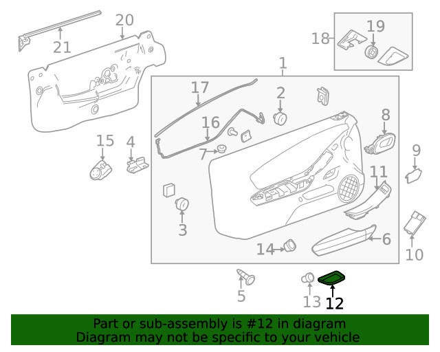 Genuine GM Jet Black Front Driver Side Door Pull Cup Liner 92228926