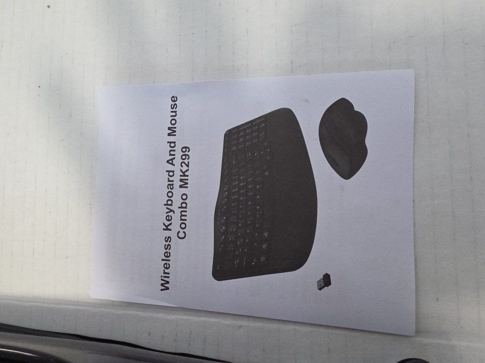 Wireless Ergonomic Keyboard & Mouse Combo Mk299 No Dongle