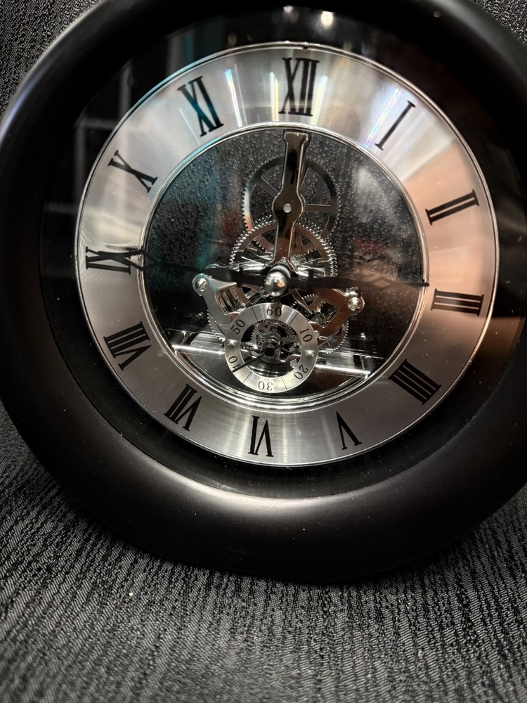 Black Interactive Gear Desktop Clock 7 inch