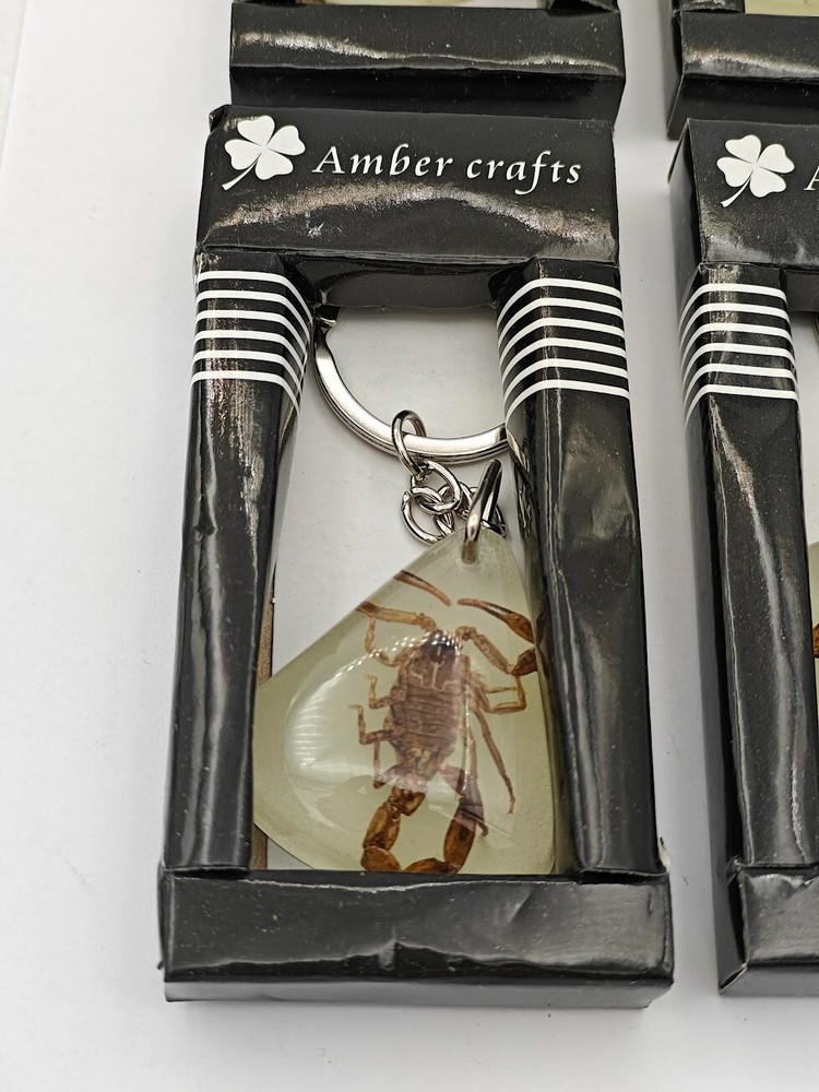 4 PACK! SCORPION Luminous Insect Glowing Keychain Glow in Dark Assorted Shape