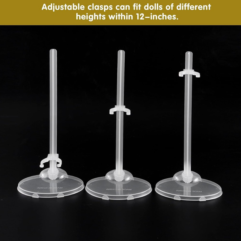 E-TING Transparent Dolls Holder Stand Support for transparent