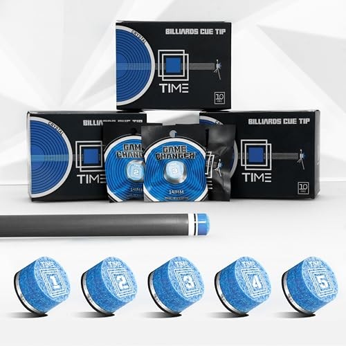 TIME Crystal Pool Billiard Cue Tip - 14mm/ Pack 1 TIME 3 (Medium)