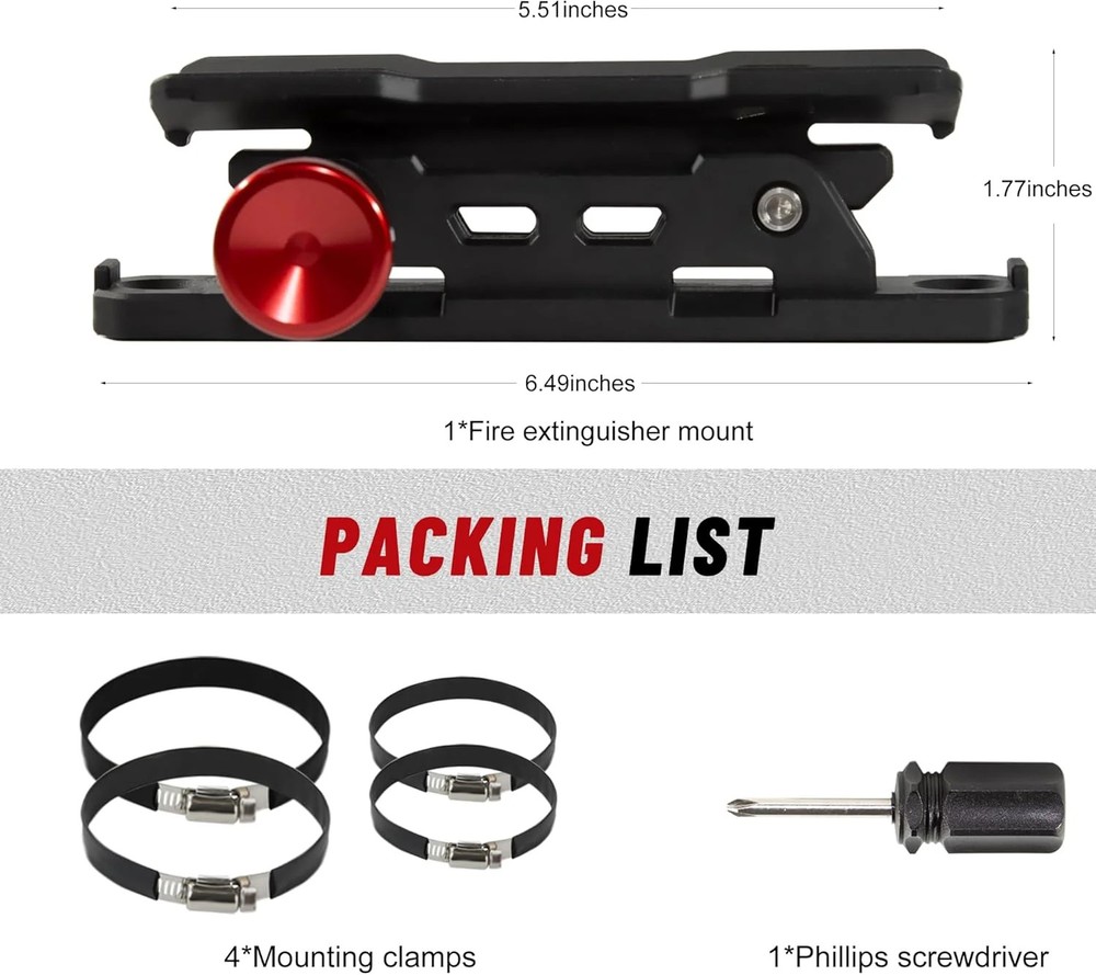 UTV Fire Extinguisher with Mount Kits- Quick Release Roll Bar Fire Extinguisher