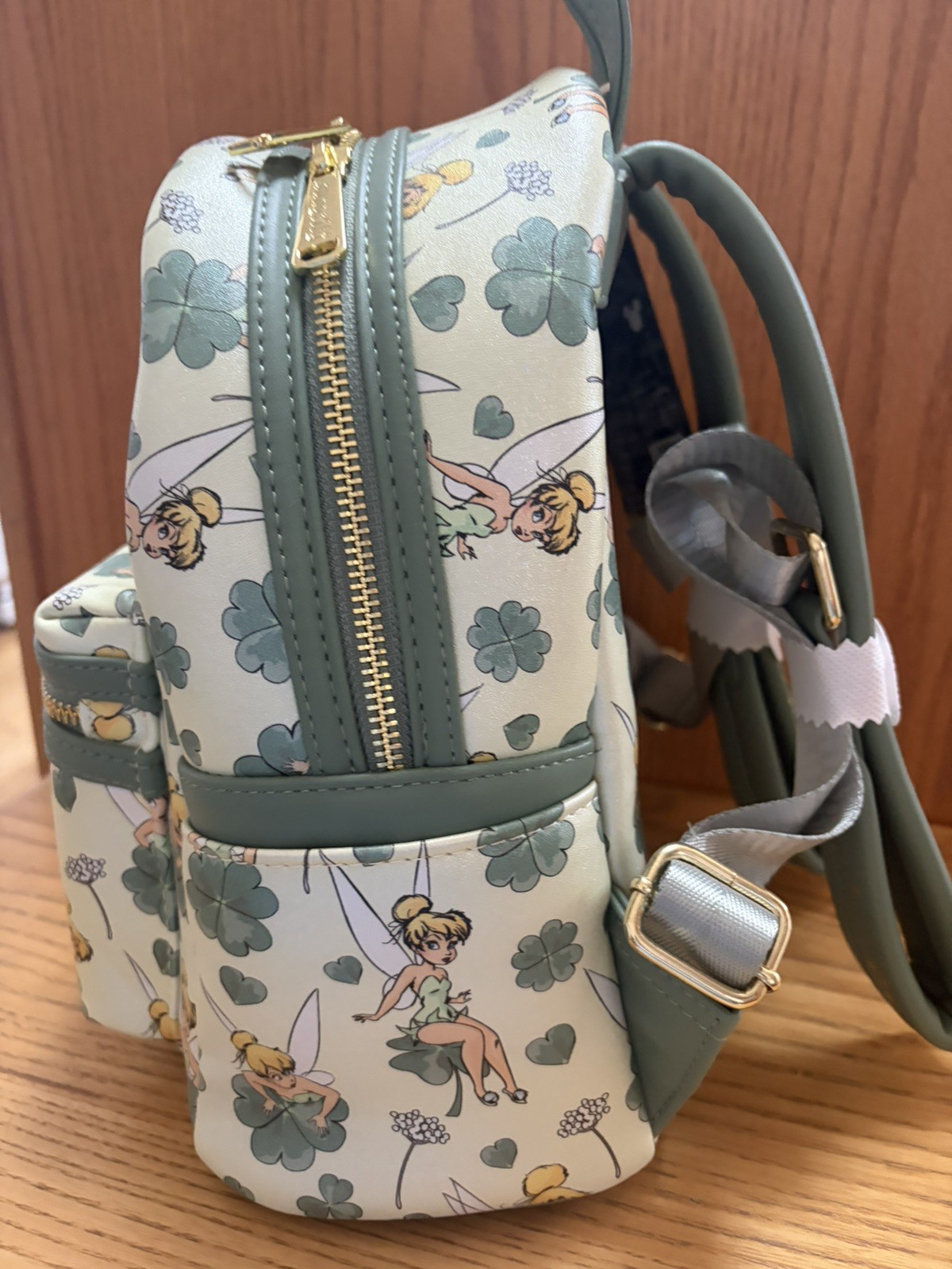 Loungefly Disney Peter Pan Tinker Bell Clover All-Over Print Mini Backpack
