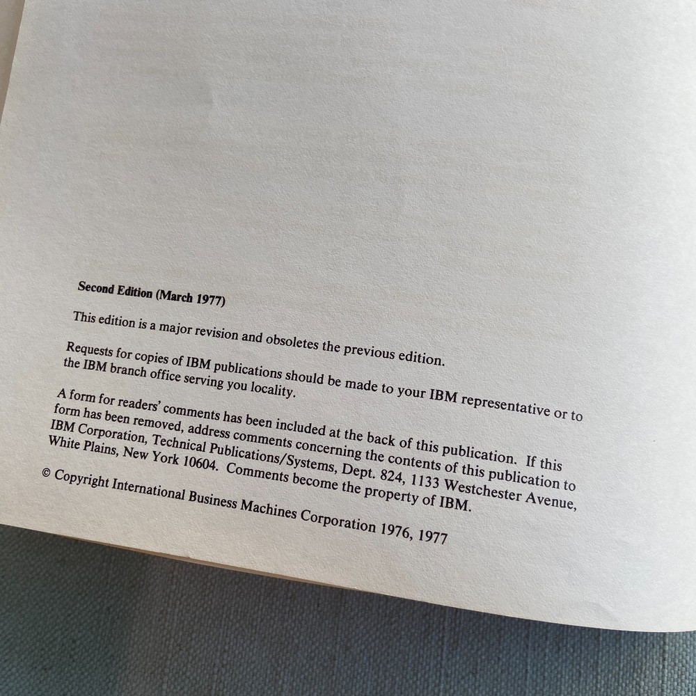 Vintage IBM Data Security Controls Procedures DP Installations 1977 2nd Ed. PC