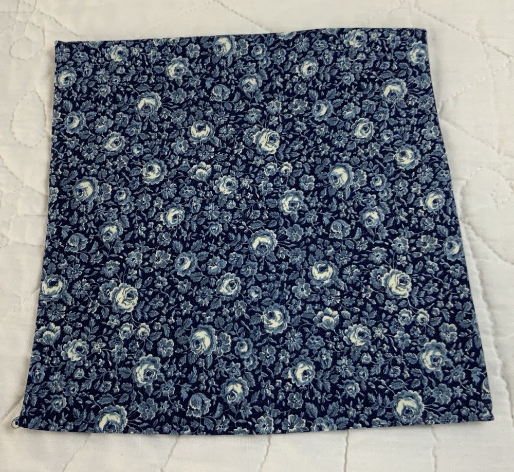 Antique Vintage Patchwork Quilt Table Topper, Four Patch W/ Triangles, Red, Navy