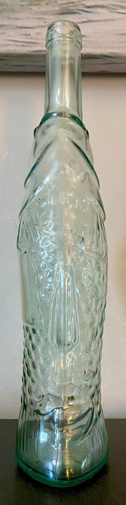 Light Aqua Pescevino Fish Wine Bottle