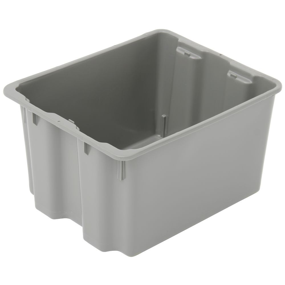 Orbis Grey Plastic Stackable Solid Lug - 21" L x 17" W x 12" D (SN211712BQ-303)