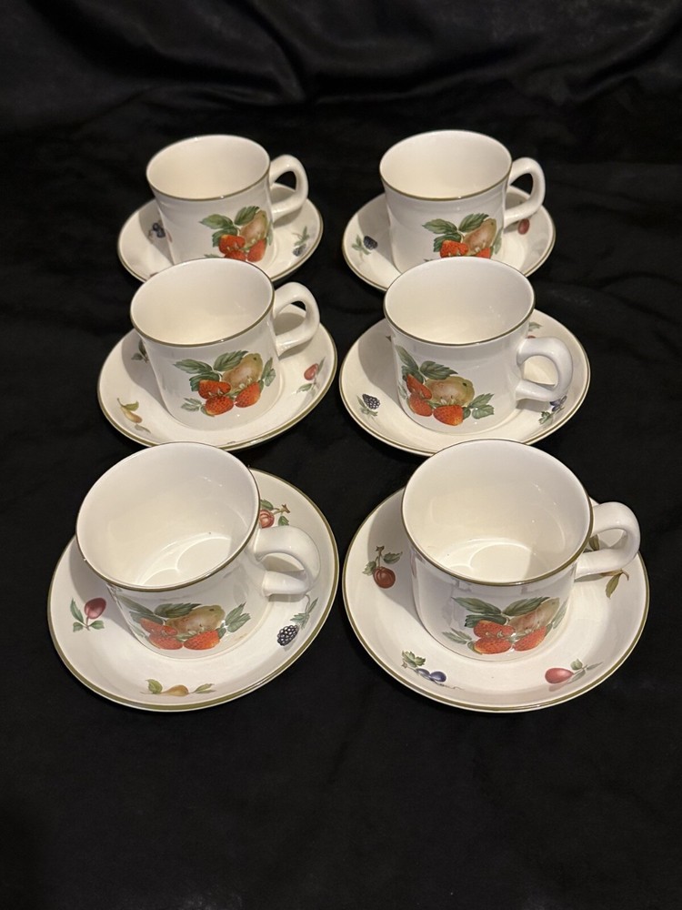 Fruit Sprays sterling (coup shape) pattern by Wedgewood. Setting for 6