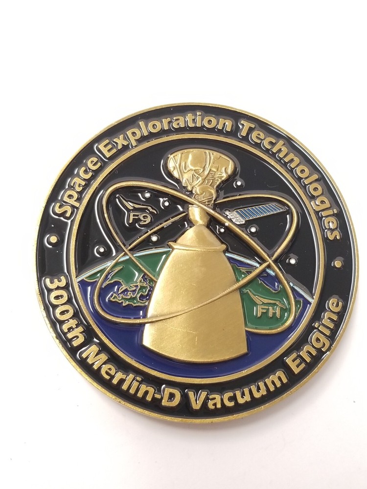 SpaceX - 300th Merlin D Vacuum Engine Commemorative Coin 2.5"