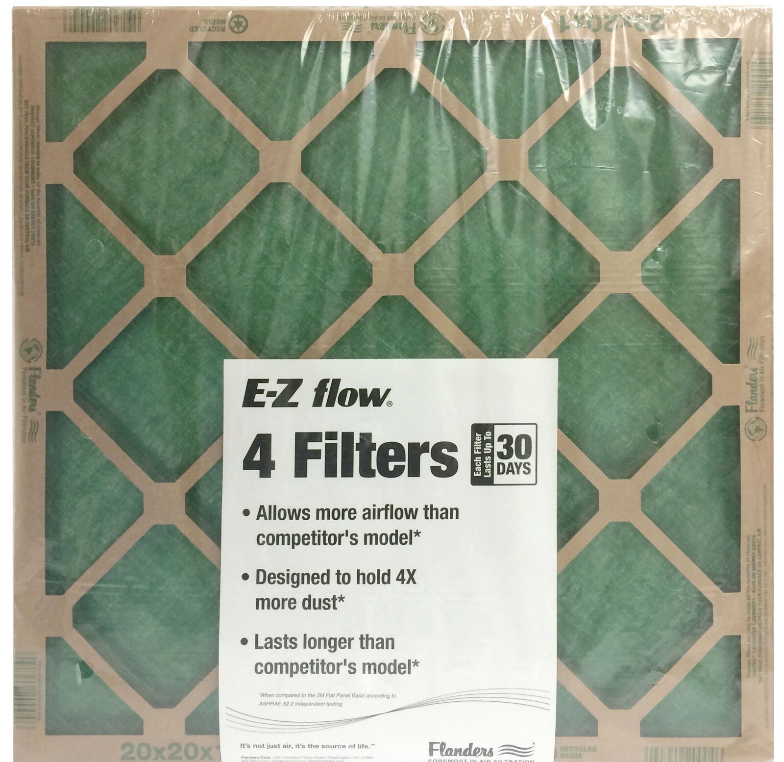 Flanders Air Filters , 16" x 25" x 1" Precisionaire Nested Glass - ( 20 Pack )