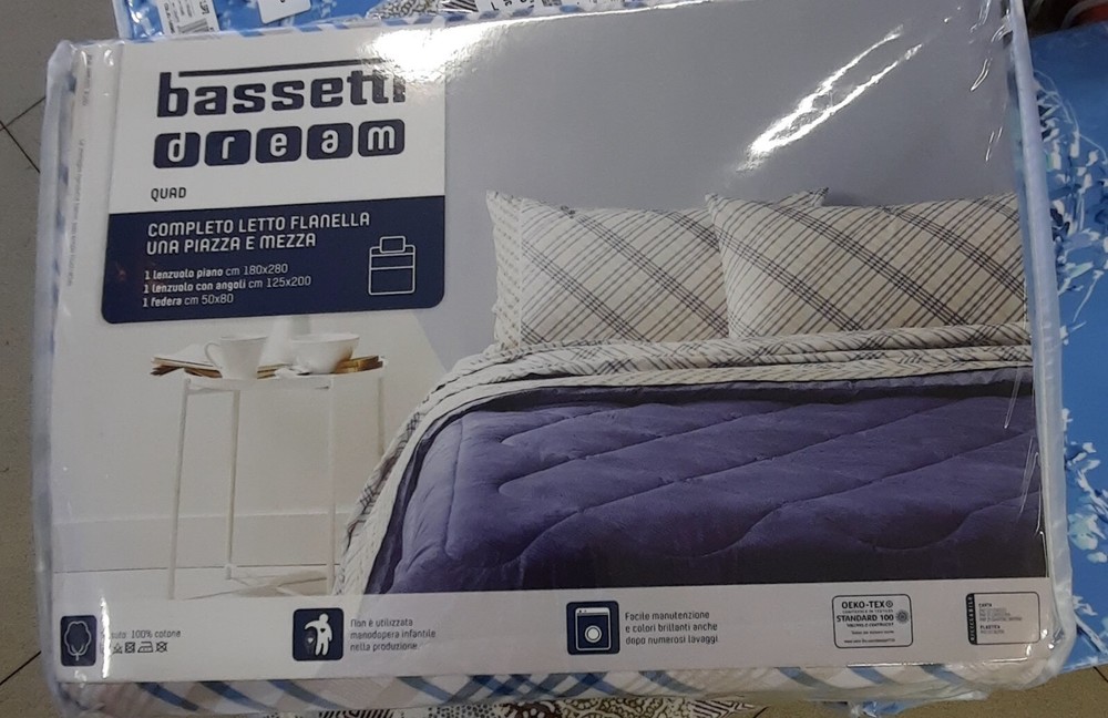 Bassetti One and a Half Square Flannel Bed Set