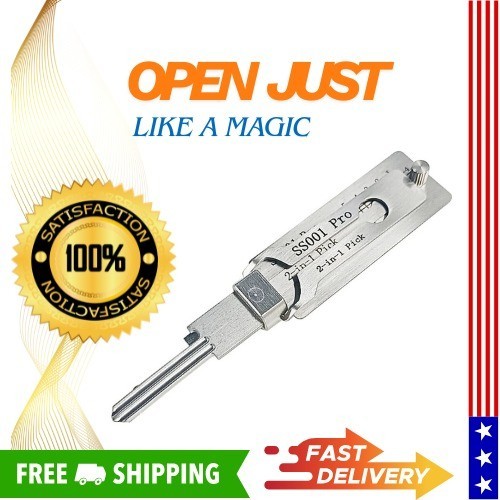 2-in-1 Stainless Steel Key Decoder SS001 PRO Lock Decoder Repair Tools-(1pc)