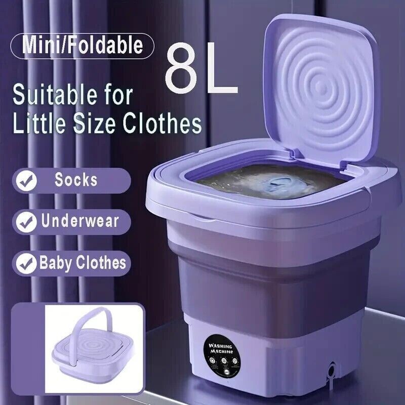 8L Mini Washing Machine Folding Portable Sterilization Drying Laundry Machine